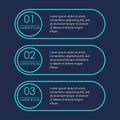 Infographics outline template with 3 steps, options or levels. Chart, scheme, diagram or menu concept. Strategy and workflow desig